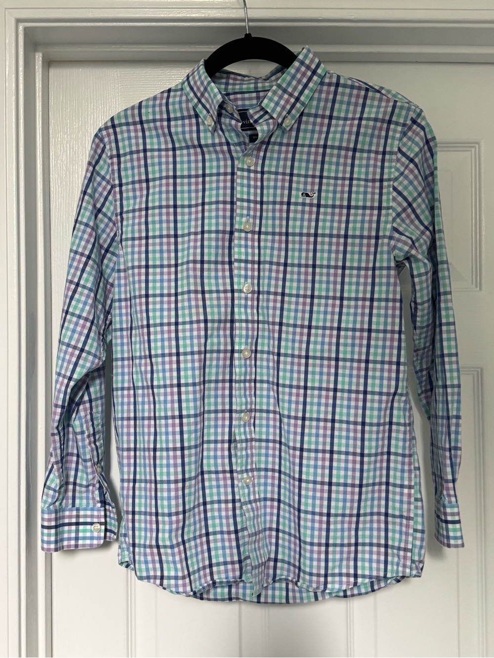 Vineyard Vines BOYS Plaid Button-Down Shirt - Blue, Green, Purple